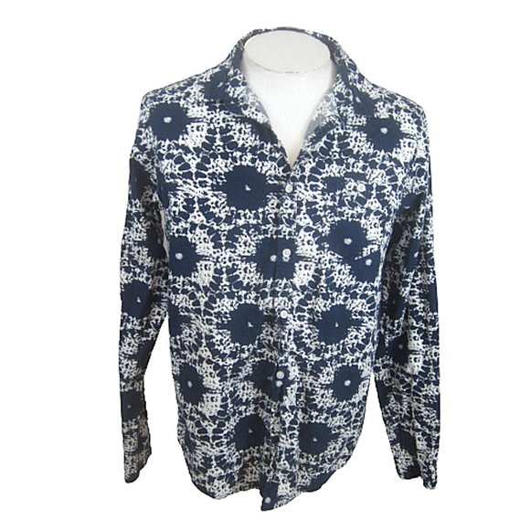 Brave Soul London Men shirt long sleeve pit to pit 21 L abstract floral cotton - Picture 1 of 11